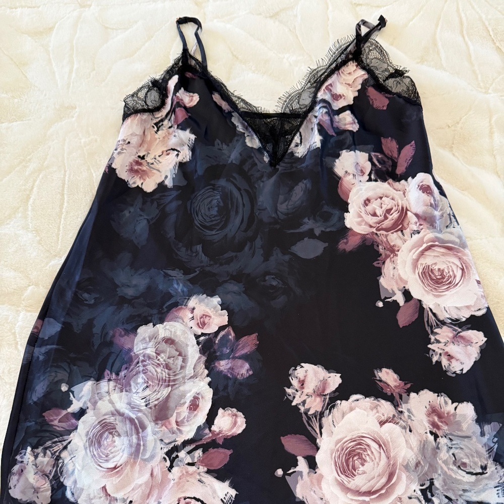 Midnight Bakery black floral lace chemise. New without tags. Size Small